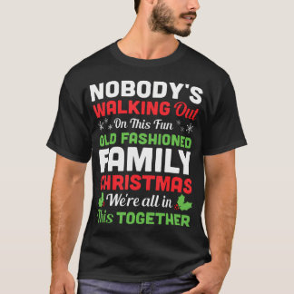 クリスマスこの古いおもしろいで誰も歩く Tシャツ