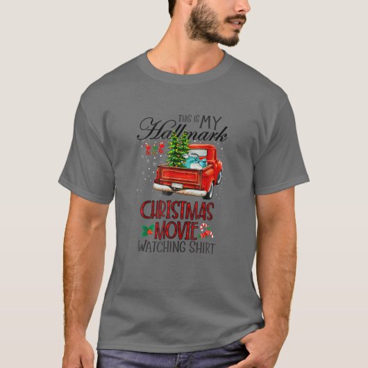 クリスマスこれは私の映画を見る男性を見る私のhallmersである tシャツ (正面)
