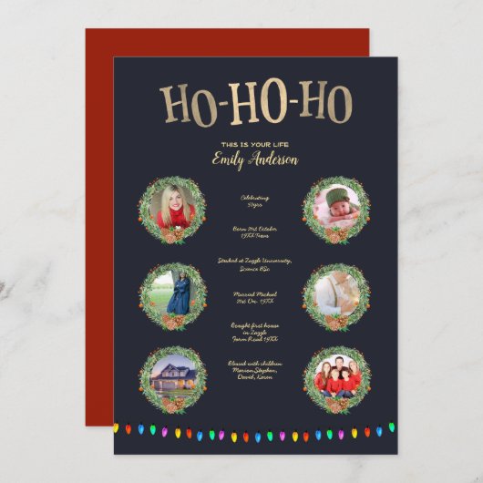クリスマスこれは自分の人生である – 写真を追加するマイルストーンカード 招待状 (正面/裏面)