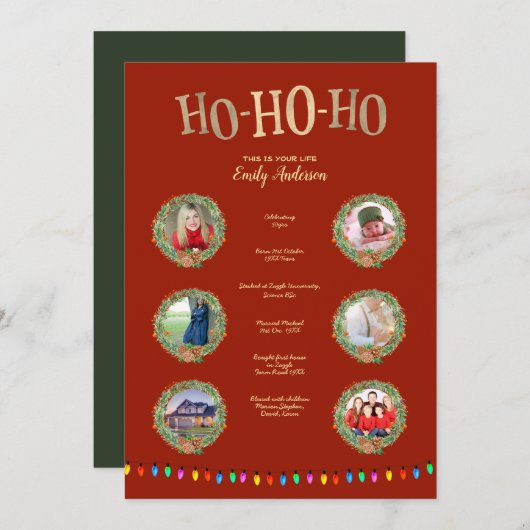 クリスマスこれは、あなたの人生である – 写真を追加+マイルストーン 招待状 (正面/裏面)