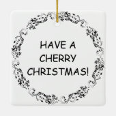 クリスマスさくらんぼを取る |食おもしろい物パン セラミックオーナメント (裏面)