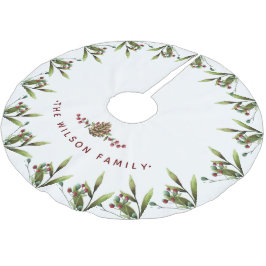 クリスマスさくらんぼホリデーウォーター色 ブラッシュドポリエステルツリースカート