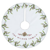 クリスマスさくらんぼホリデーウォーター色 ブラッシュドポリエステルツリースカート (正面)