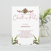 クリスマスさくらんぼホリデーパーティー招待状 招待状 (スタンド正面)