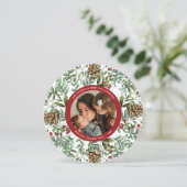 クリスマスさくらんぼホリデーフォトラウンドカード シーズンカード (スタンド正面)