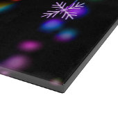 クリスマスさまざまなネオンカラー雪の結晶を落とすS カッティングボード (角)