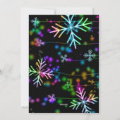 クリスマスさまざまなネオンカラー雪の結晶を落とすS シーズンカード (裏面)