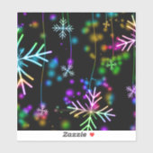 クリスマスさまざまなネオンカラー雪の結晶を落とすS シール (シート)