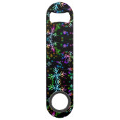 クリスマスさまざまなネオンカラー雪の結晶を落とすS スピード栓抜き (正面)