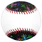クリスマスさまざまなネオンカラー雪の結晶を落とすS ソフトボール (裏面)