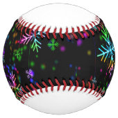 クリスマスさまざまなネオンカラー雪の結晶を落とすS ソフトボール (正面)