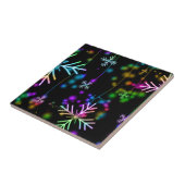 クリスマスさまざまなネオンカラー雪の結晶を落とすS タイル (側面)