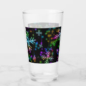 クリスマスさまざまなネオンカラー雪の結晶を落とすS タンブラーグラス (裏面)