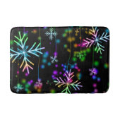 クリスマスさまざまなネオンカラー雪の結晶を落とすS バスマット (正面)