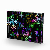 クリスマスさまざまなネオンカラー雪の結晶を落とすS フォトブロック (右)