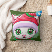 クリスマスすごいにサンタの猫ヘルパー クッション (ブランケット)
