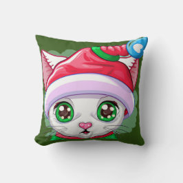 クリスマスすごいにサンタの猫ヘルパー クッション