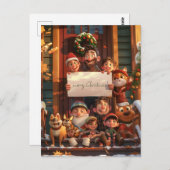 クリスマスすごいに可愛い家族 ポストカード (正面/裏面)