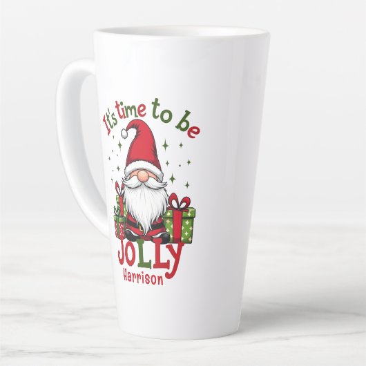 クリスマスすてきかわいいサパーソナライズされたンタ カフェラテマグ (左アングル)