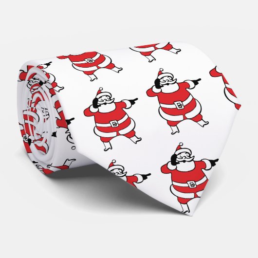 クリスマスすてきにトナカイを呼ぶサンタクロース ネクタイ (ロール)