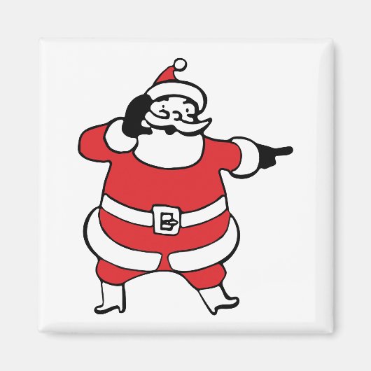 クリスマスすてきにトナカイを呼ぶサンタクロース マグネット (正面)