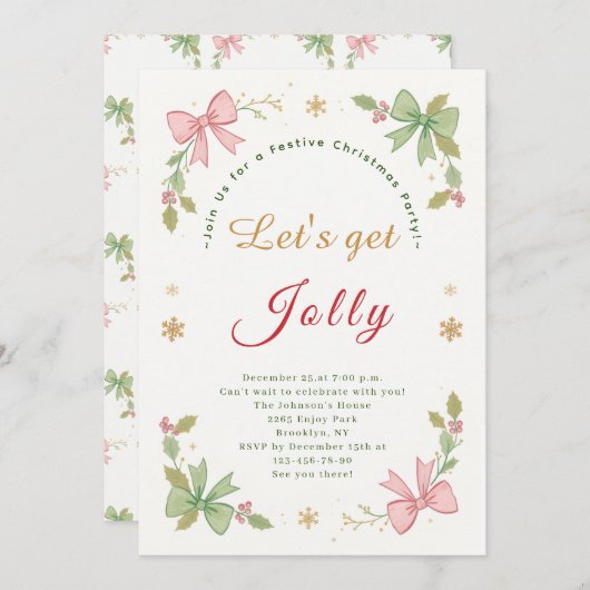 クリスマスすてきのパーティー シーズンカード (正面/裏面)