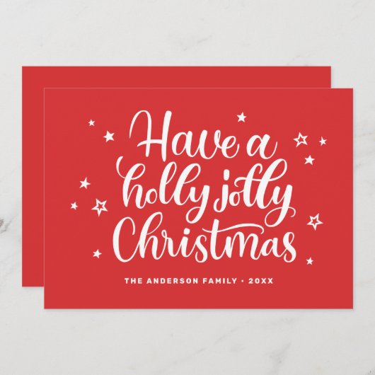 クリスマスすてきを祝う。赤い可愛いタイポグラフィ シーズンカード (正面/裏面)