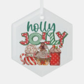 クリスマスすてきコーヒーオーナメント、祝日 ガラスオーナメント (正面)