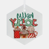 クリスマスすてきコーヒーオーナメント、祝日 ガラスオーナメント (裏面)