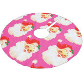 クリスマスすてきサンタクロースヴィンテージピンク ブラッシュドポリエステルツリースカート (アングル)