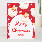 クリスマスすてきサンタクロース写真あいさつメリー文 カード (正面)