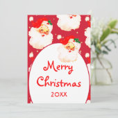 クリスマスすてきサンタクロース写真あいさつメリー文 シーズンカード (スタンド正面)