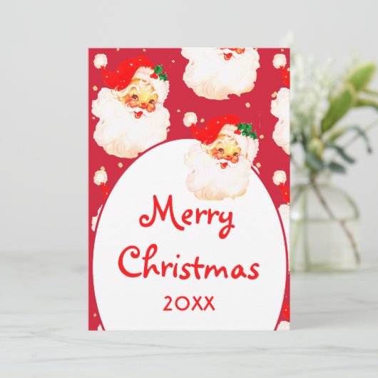 クリスマスすてきサンタクロース写真あいさつメリー文 シーズンカード (スタンド正面)