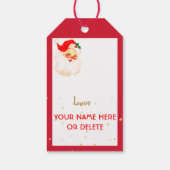 クリスマスすてきサンタクロース赤いあいさつメリー文 ギフトタグ (裏面)