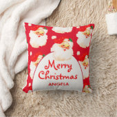 クリスマスすてきサンタクロース赤いあいさつメリー文 クッション (ブランケット)