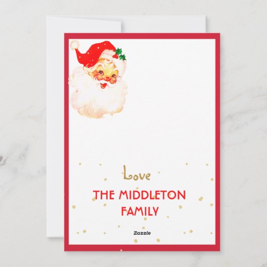 クリスマスすてきサンタクロース赤いあいさつメリー文 シーズンカード (裏面)