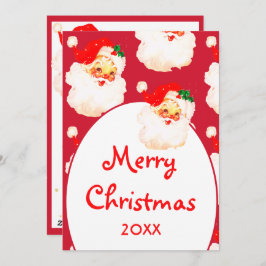 クリスマスすてきサンタクロース赤いあいさつメリー文 シーズンカード