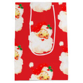 クリスマスすてきサンタメリーおもしろい ミディアムペーパーバッグ (裏面)