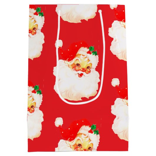 クリスマスすてきサンタメリーおもしろい ミディアムペーパーバッグ (裏面)