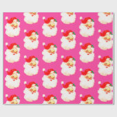 クリスマスすてきサンタメリーピンクおもしろい ラッピングペーパー (フラット)