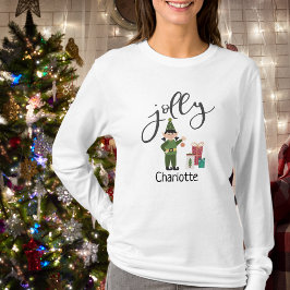 クリスマスすてきフェスティバル小妖精や小人名女子Tシャツ Tシャツ
