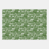 クリスマスすてきレッド・グリーンと金ゴールド「HO!ホー！ホー！ ラッピングペーパーシート (正面3)