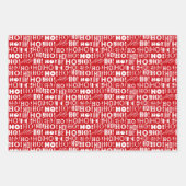 クリスマスすてきレッド・グリーンと金ゴールド「HO!ホー！ホー！ ラッピングペーパーシート (正面2)