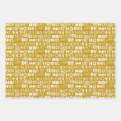 クリスマスすてきレッド・グリーンと金ゴールド「HO!ホー！ホー！ ラッピングペーパーシート (正面)