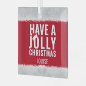 クリスマスすてき休暇を取る ガラスオーナメント (正面左)