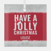 クリスマスすてき休暇を取る ガラスオーナメント (正面)