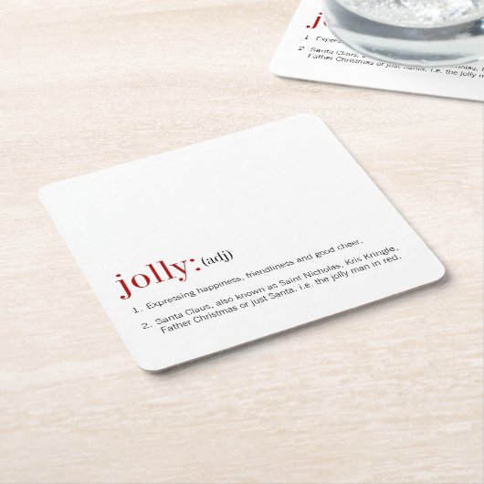 クリスマスすてき定義休日 スクエアペーパーコースター (アングル)