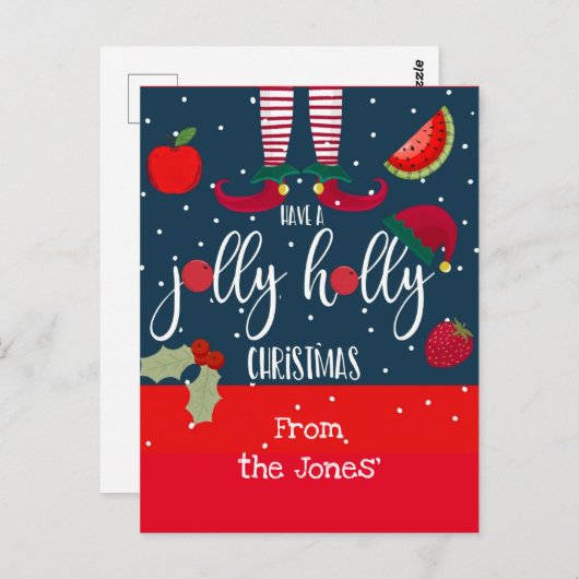 クリスマスすてき小妖精や小人の脚がある ポストカード (正面/裏面)