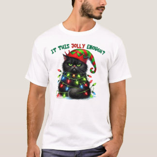 クリスマスすてき猫だおもしろい Tシャツ