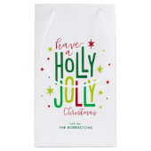 クリスマスすてき「ホリーパーソナライズされた」 スモールペーパーバッグ (裏面)